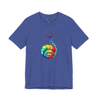 Rainbow Snail Unisex Jersey Tee - Colorful Short Sleeve Shirt Printify