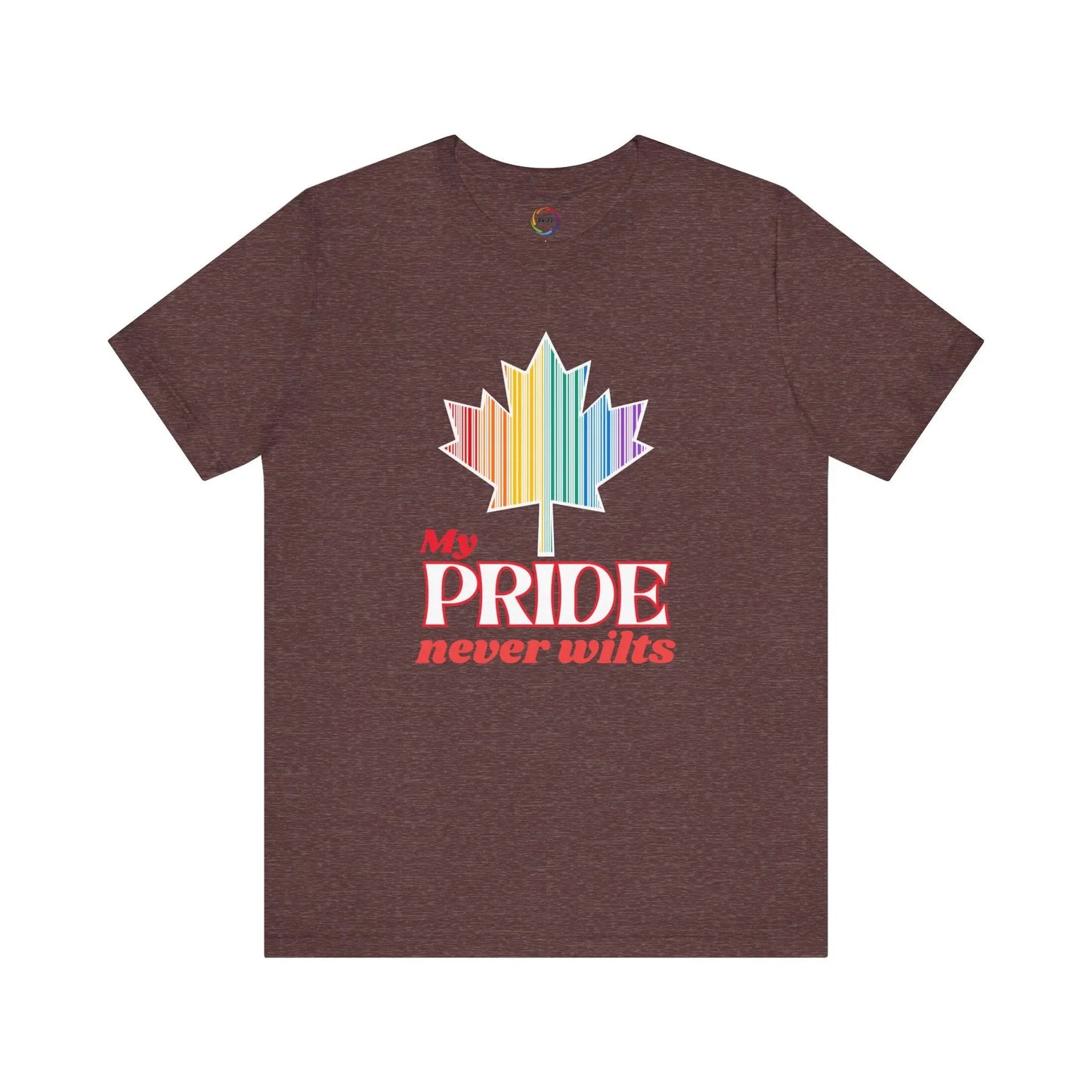 Canadian LGBTQ Maple Leaf Short Sleeve Tee - My Pride Never Wilts Printify