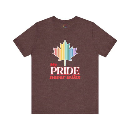 Canadian LGBTQ Maple Leaf Short Sleeve Tee - My Pride Never Wilts Printify