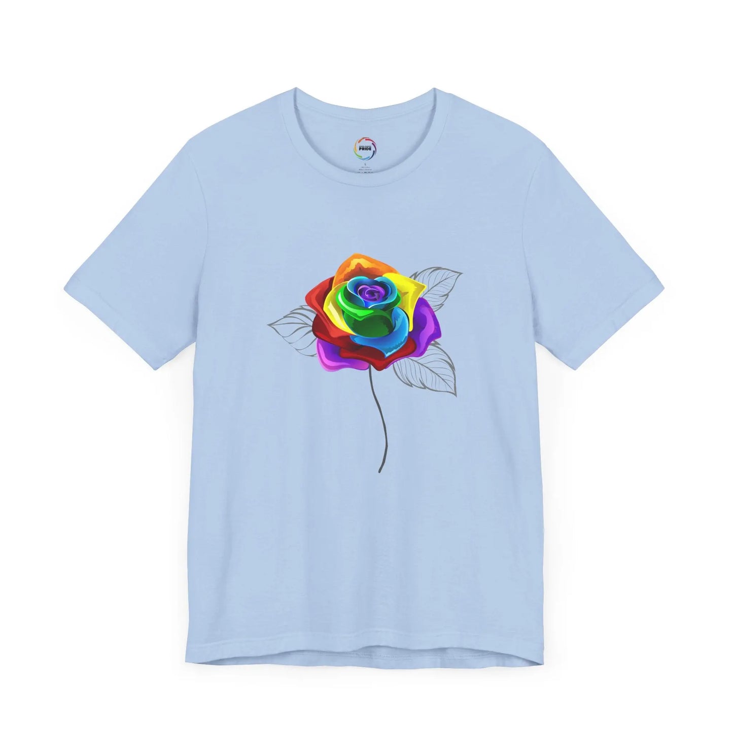 Rainbow Rose Unisex Jersey Tee - Vibrant Floral Design for PRIDE & Everyday Wear Printify