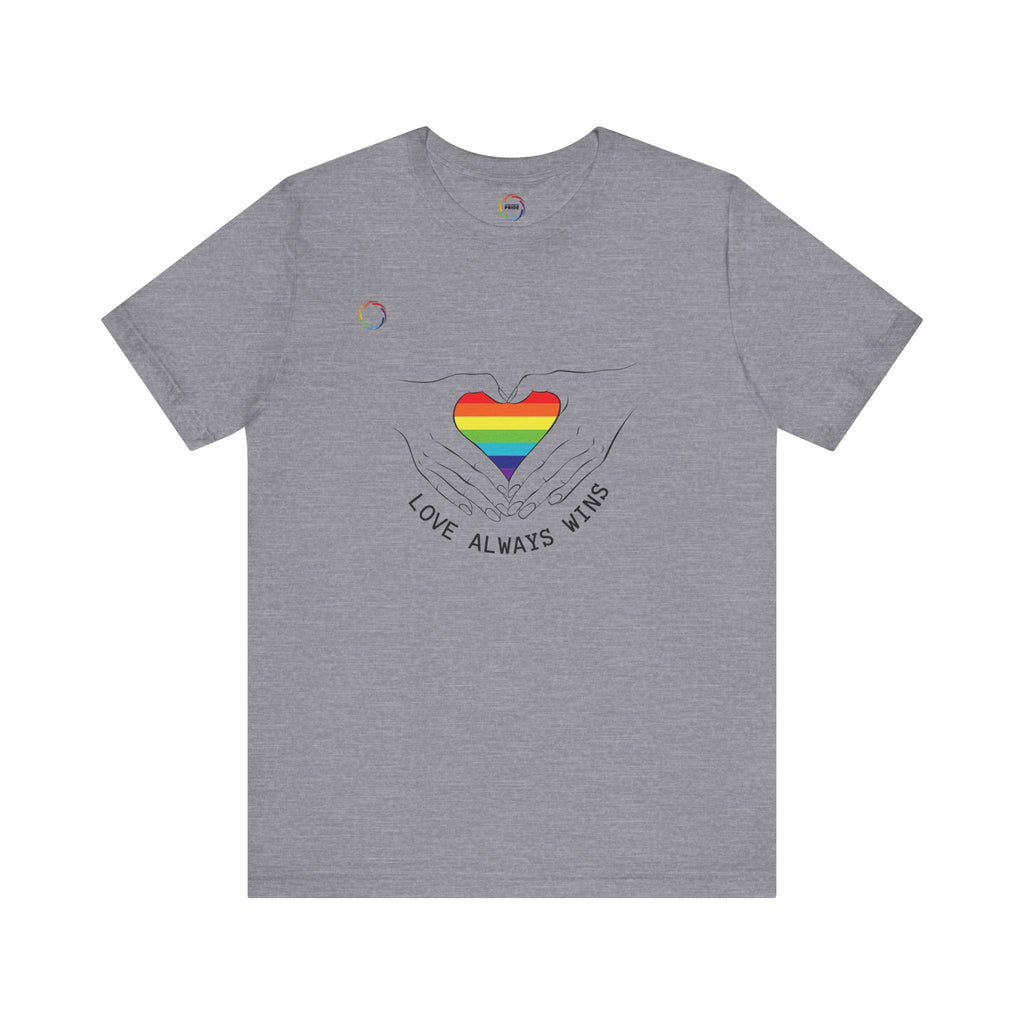 PRIDE Heart Bella+Canvas Unisex Tee - "Love Always Wins"