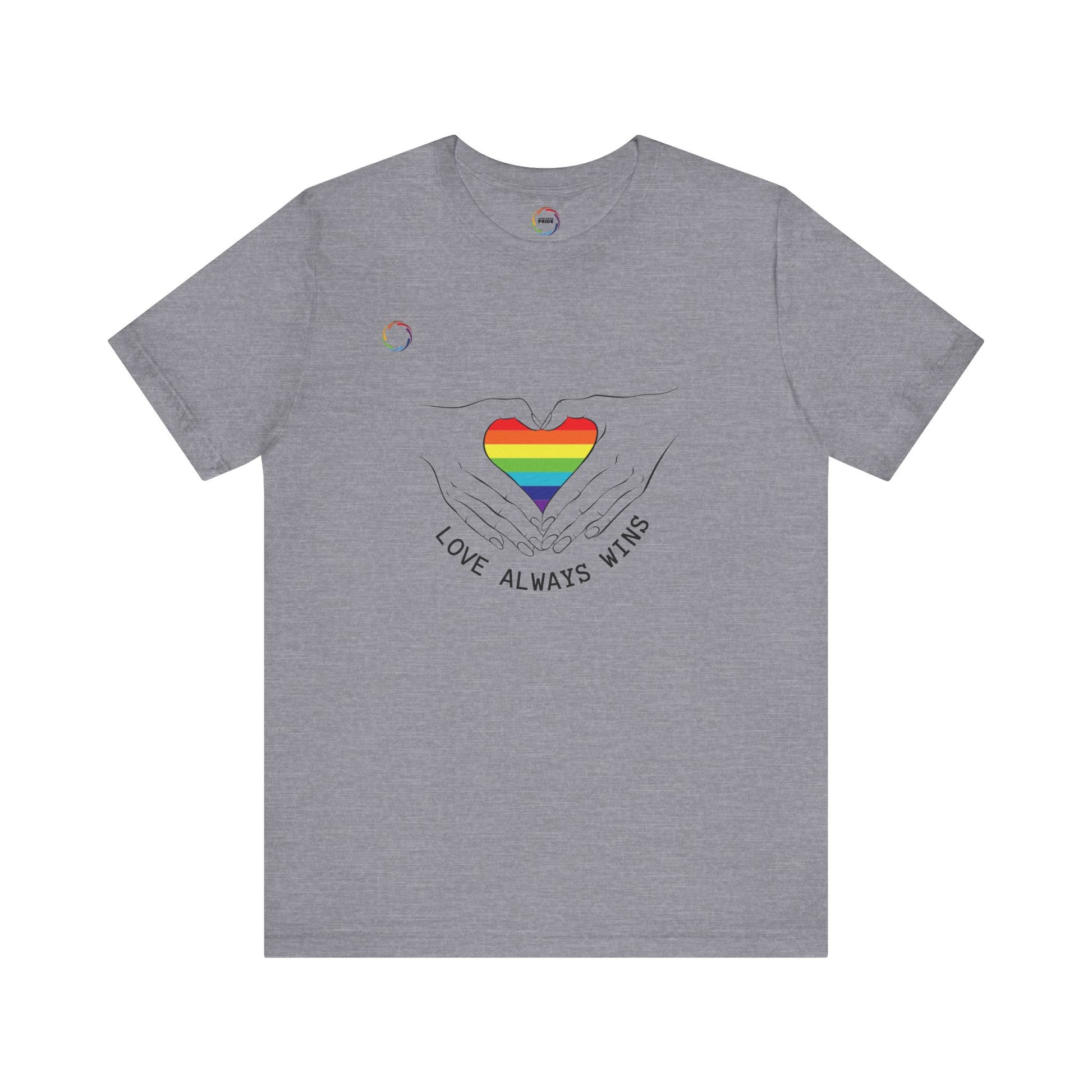 PRIDE Heart Bella+Canvas Unisex Tee - "Love Always Wins"