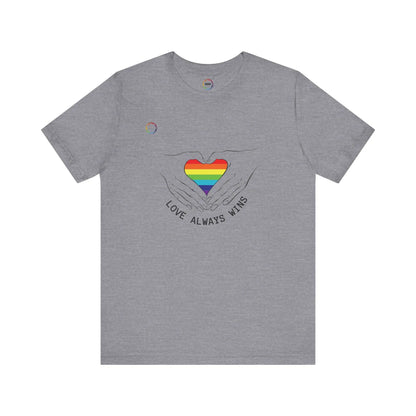PRIDE Heart Bella+Canvas Unisex Tee - "Love Always Wins" Printify