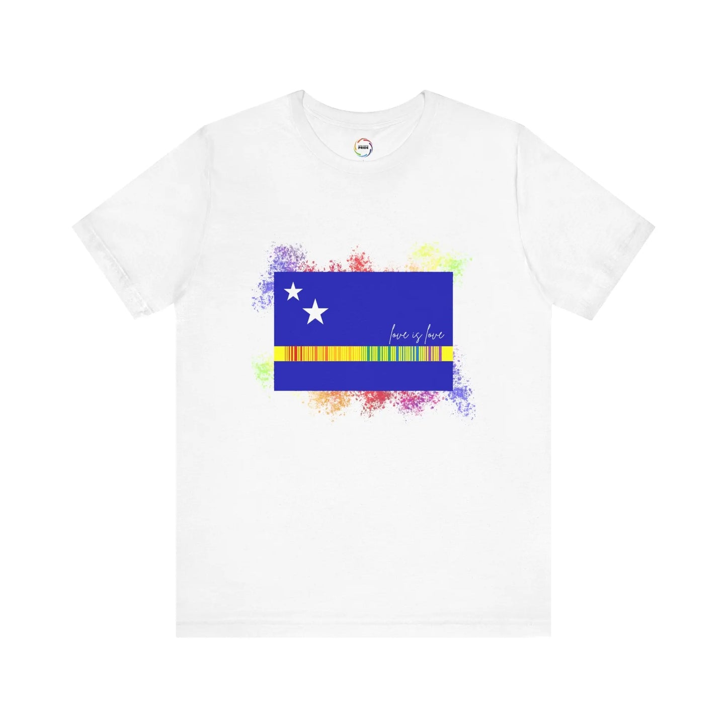 Curaçao Flag PRIDE Tee - Love is Love Unisex Tee Printify