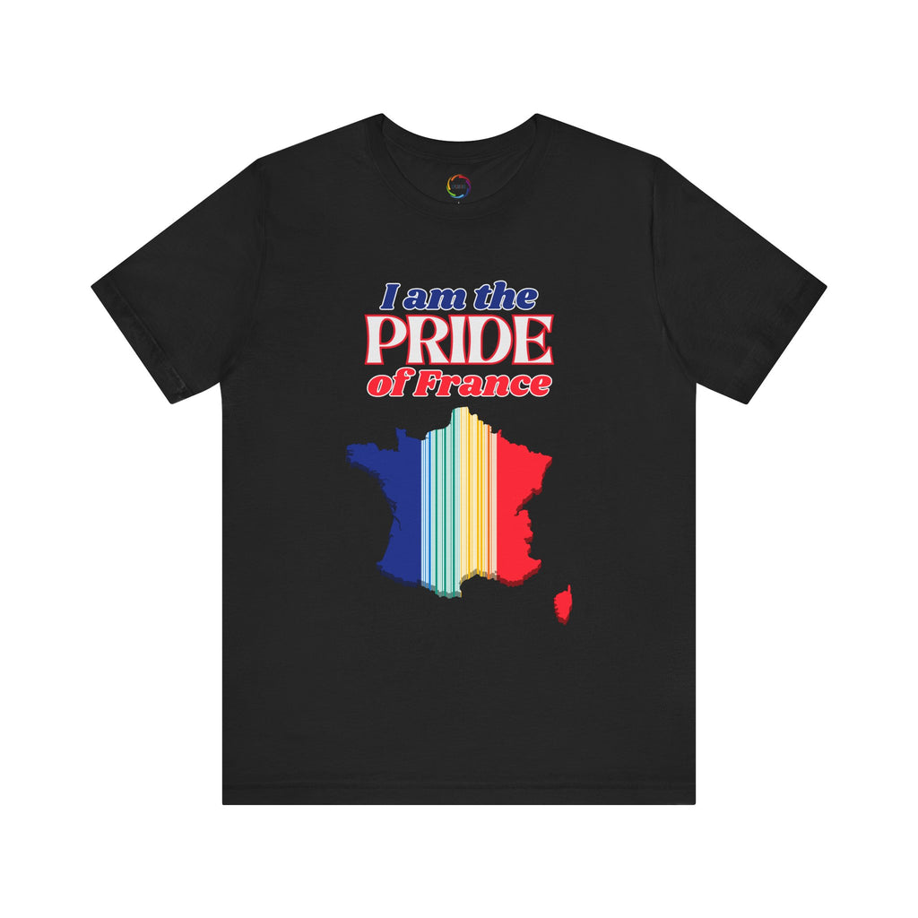 I Am the PRIDE of France T-Shirt - Unisex Tee with Rainbow Map Design