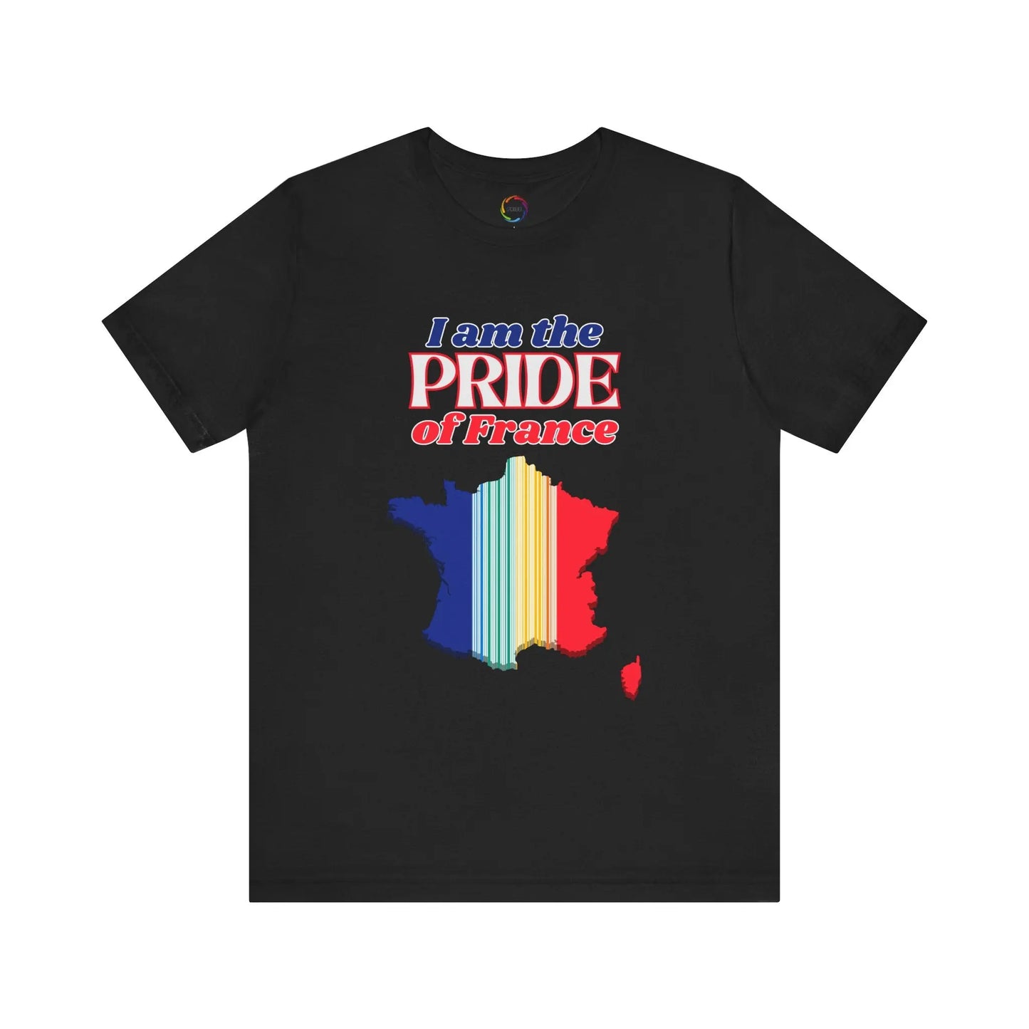 I Am the PRIDE of France T-Shirt - Unisex Tee with Rainbow Map Design Printify