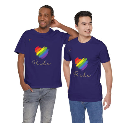 PRIDE Striped Heart Tee Printify