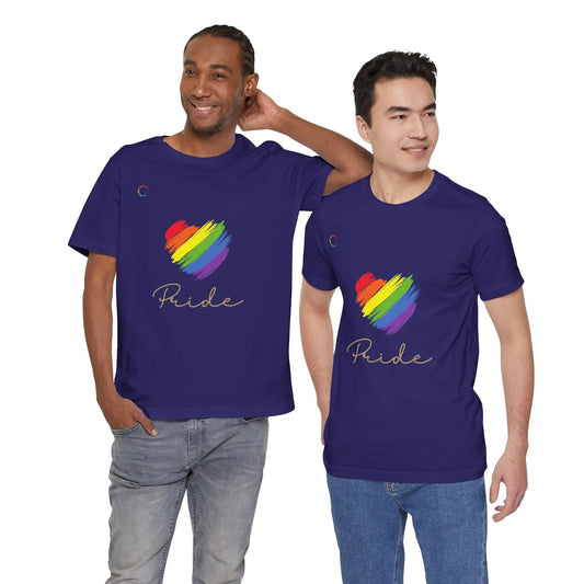 PRIDE Striped Heart Tee Printify