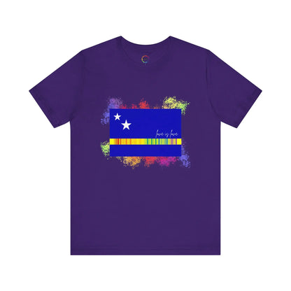 Curaçao Flag PRIDE Tee - Love is Love Unisex Tee Printify