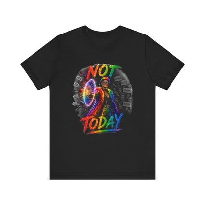 Not Today T-Shirt — Colorful Shield Hero Graphic Tee
