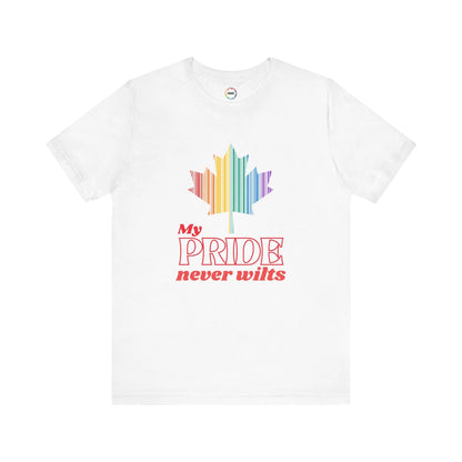 Canadian LGBTQ Maple Leaf Short Sleeve Tee - My Pride Never Wilts Printify