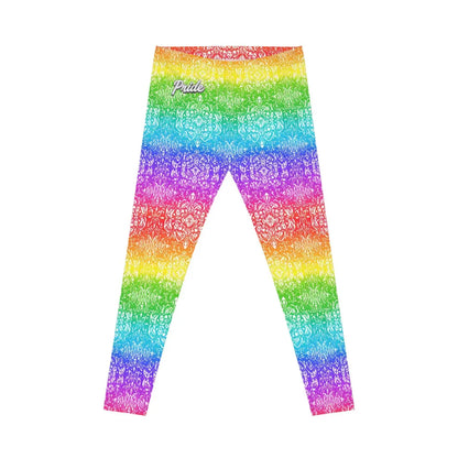 Vibrant Rainbow Pattern Leggings - Colorful Casual Activewear Printify