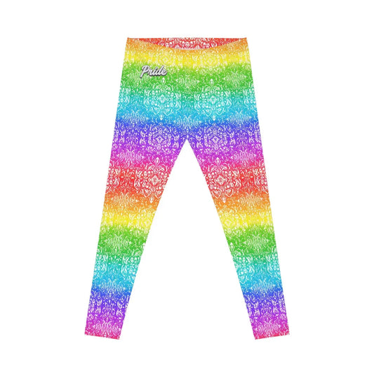 Vibrant Rainbow Pattern Leggings - Colorful Casual Activewear Printify