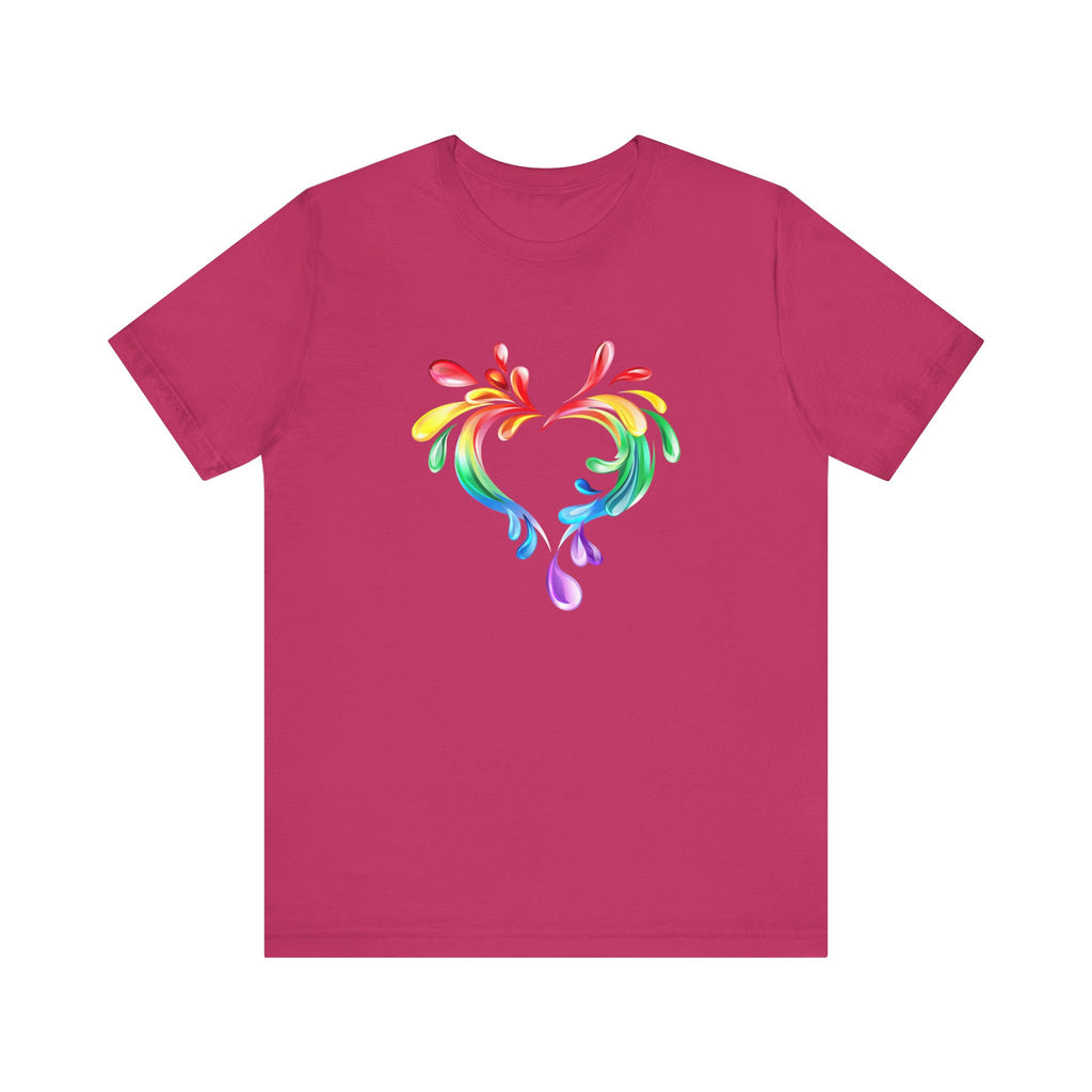 Rainbow Heart Unisex Short Sleeve Tee - PRIDE & Love Design