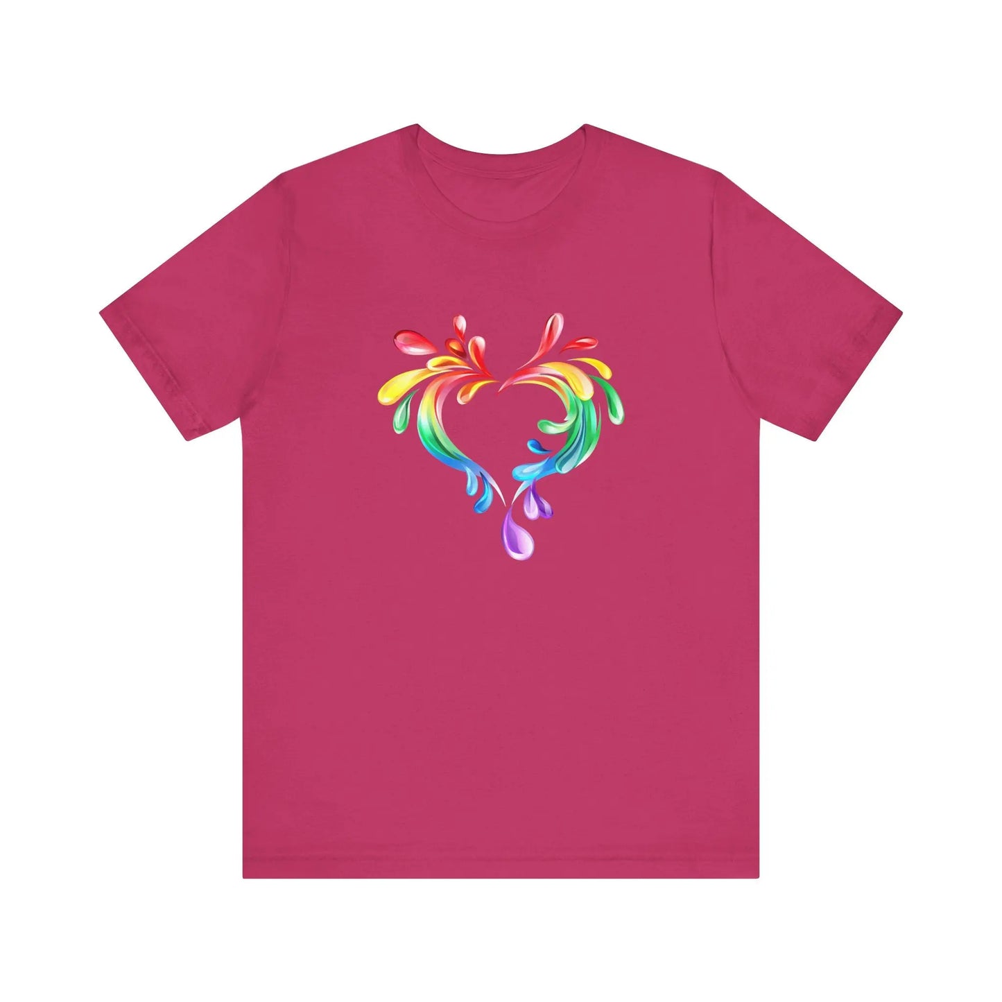 Rainbow Heart Unisex Short Sleeve Tee - PRIDE & Love Design Printify