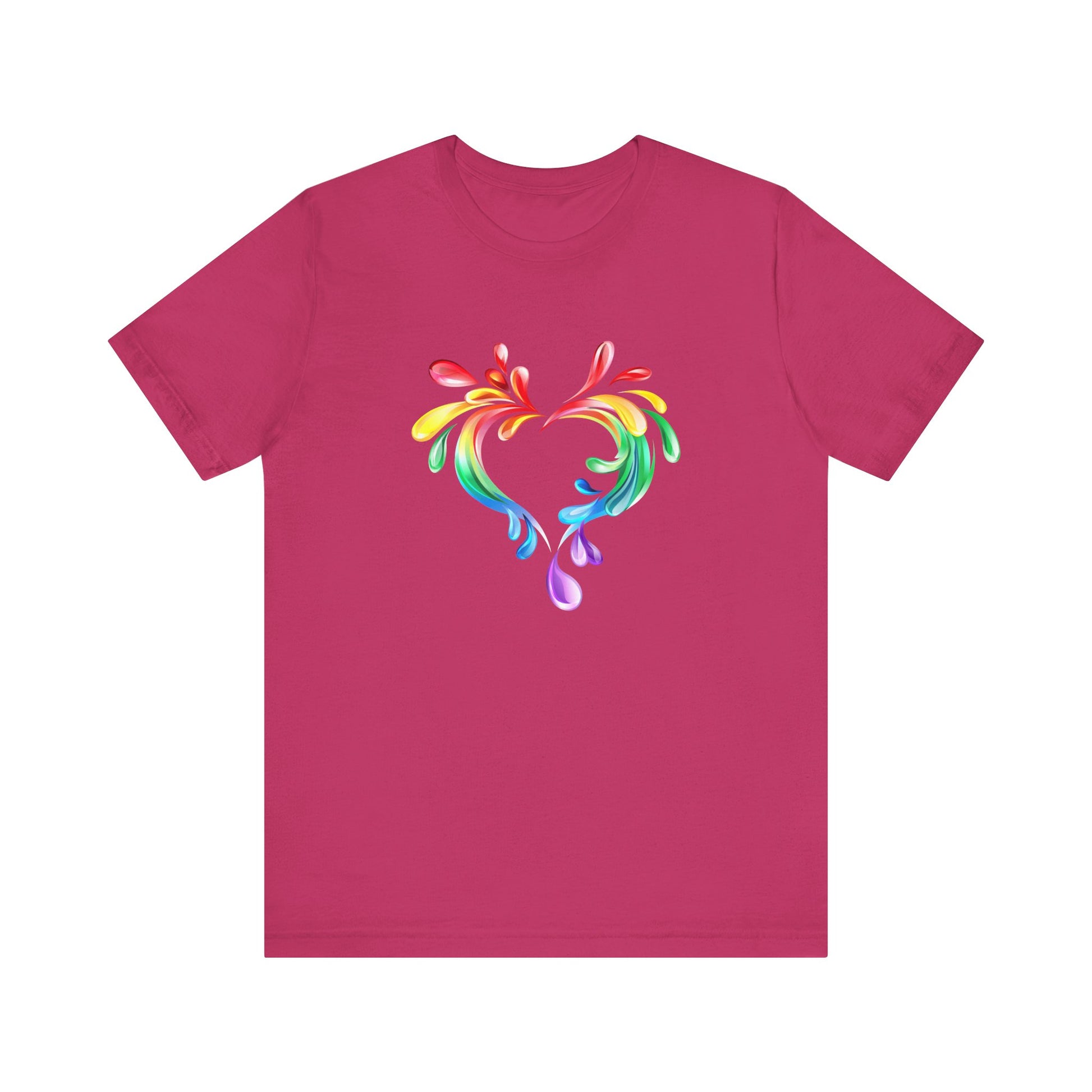 Rainbow Heart Unisex Short Sleeve Tee - PRIDE & Love Design