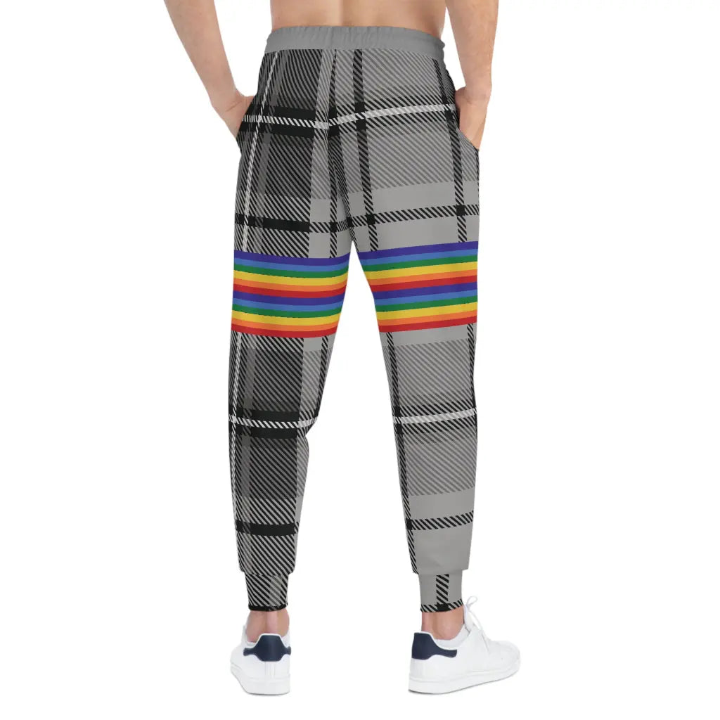 Trendy PRIDE Plaid Athletic Joggers - Unisex Activewear Printify