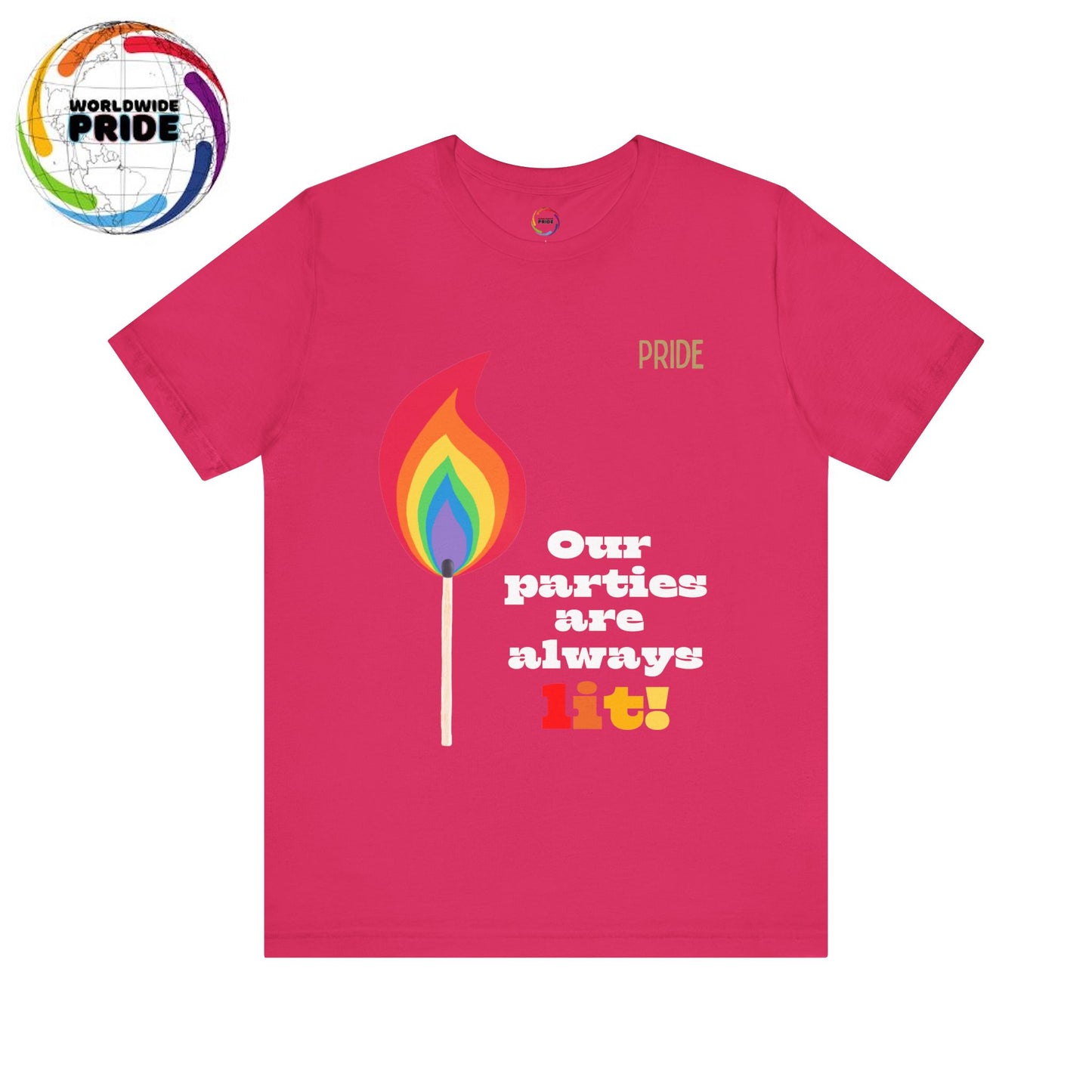 Rainbow Flame Tee - Our parties are always lit