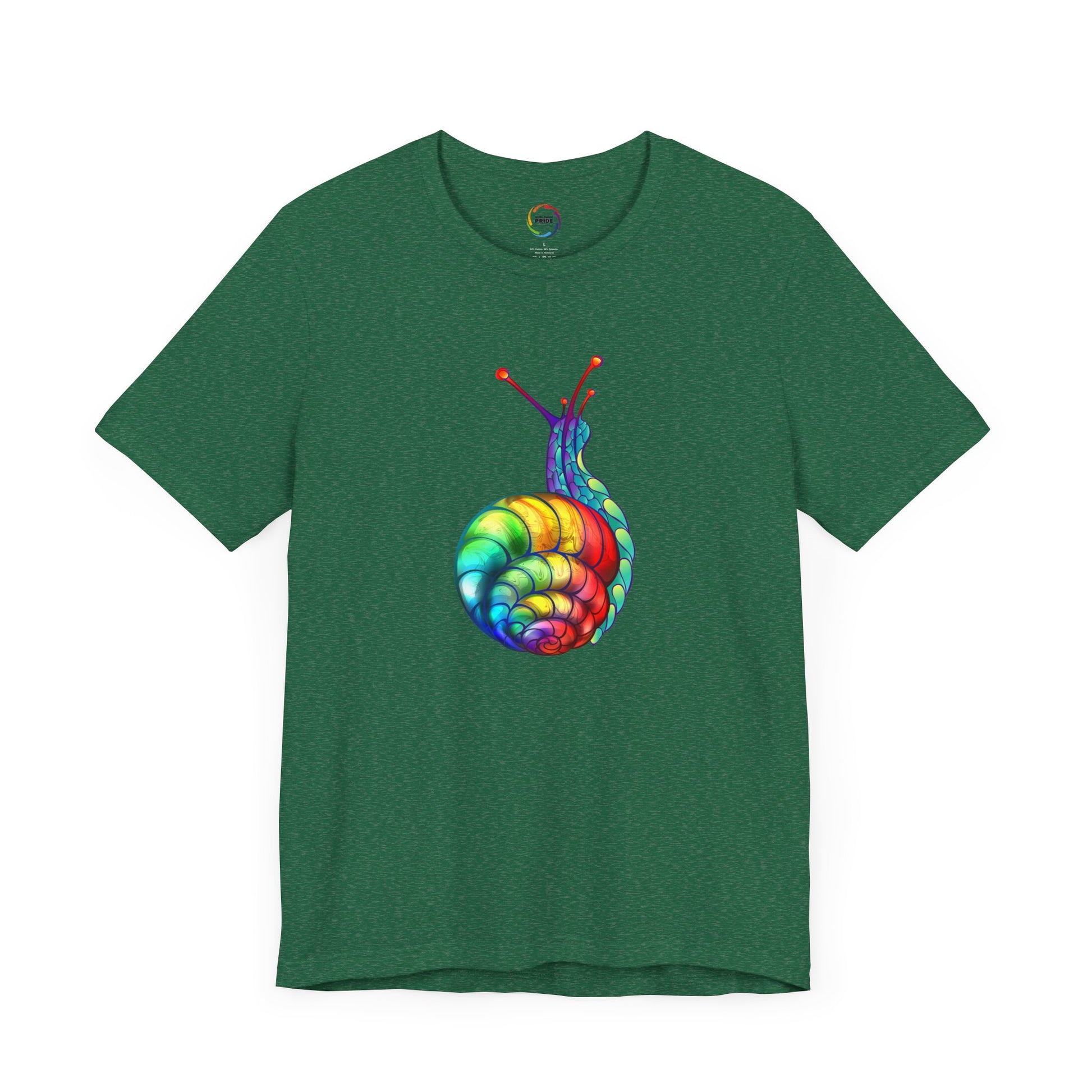 Rainbow Snail Unisex Jersey Tee - Colorful Short Sleeve Shirt