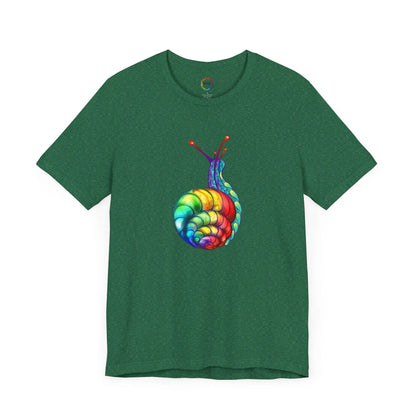 Rainbow Snail Unisex Jersey Tee - Colorful Short Sleeve Shirt Printify