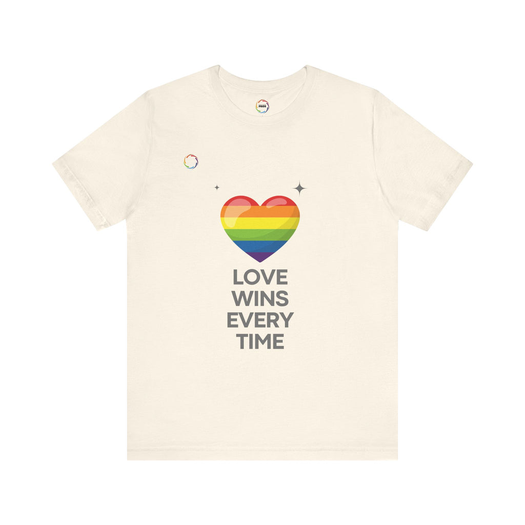 Rainbow Heart Graphic Tee - Love Wins Every Time
