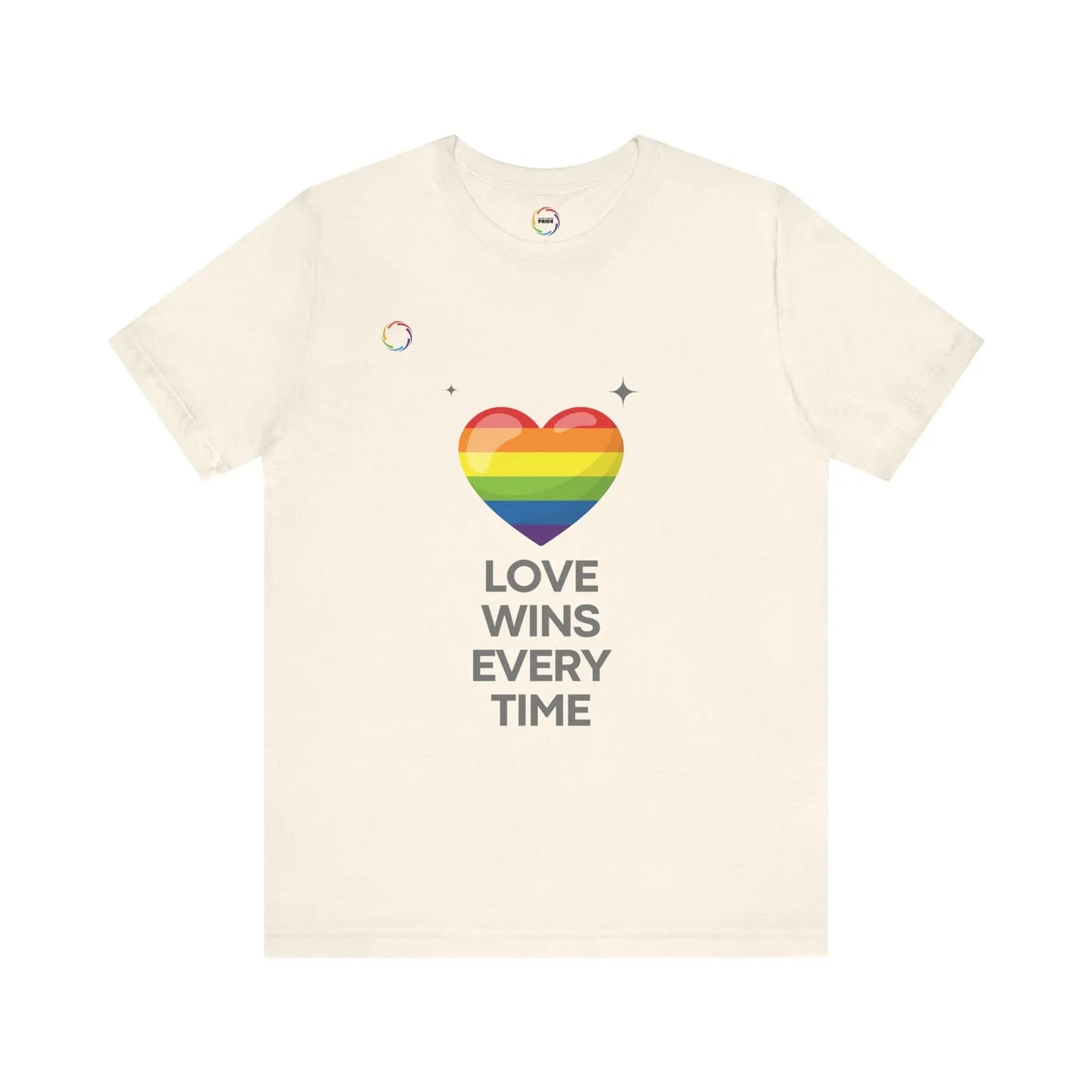 Rainbow Heart Graphic Tee - Love Wins Every Time Printify