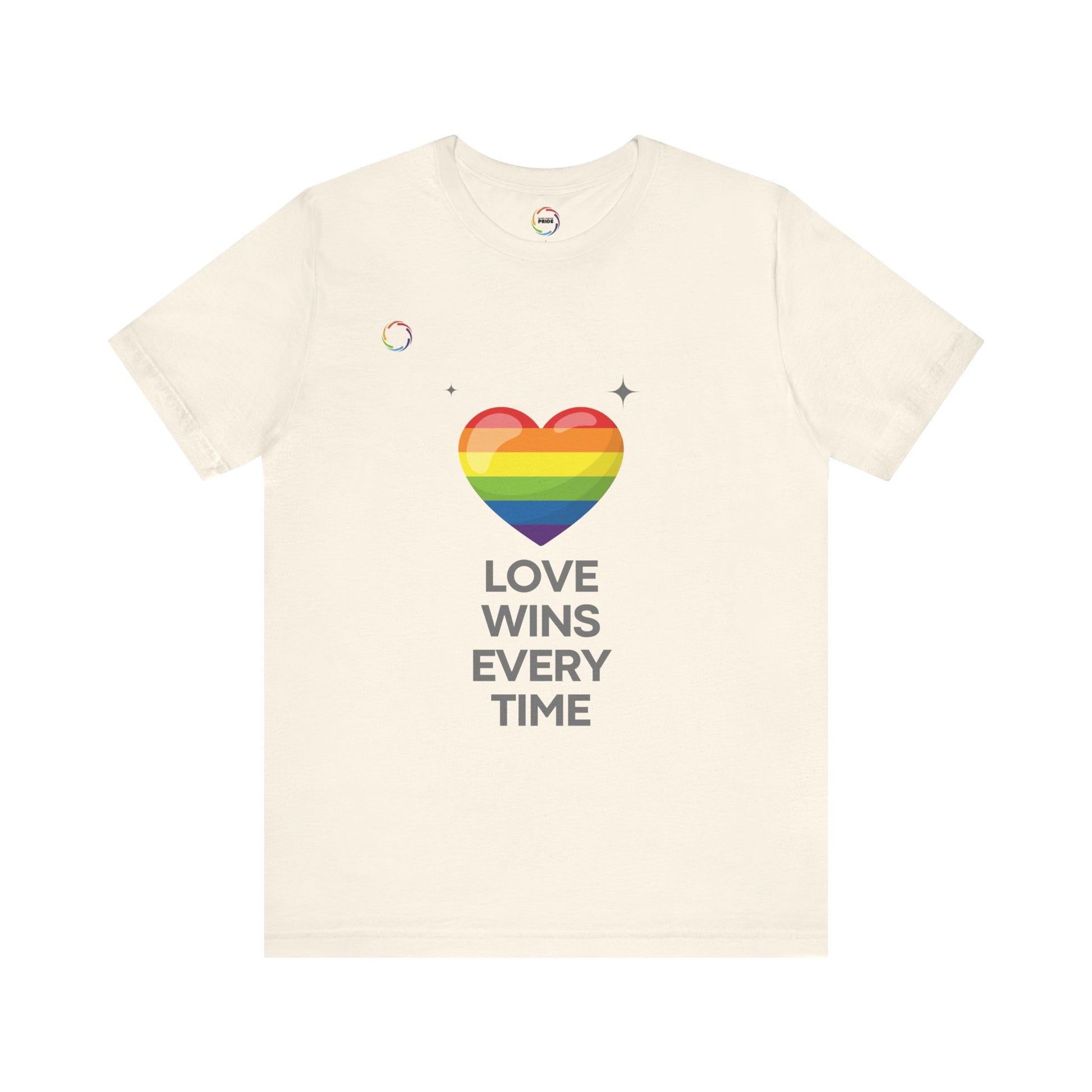 Rainbow Heart Graphic Tee - Love Wins Every Time