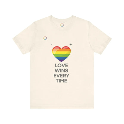 Rainbow Heart Graphic Tee - Love Wins Every Time Printify