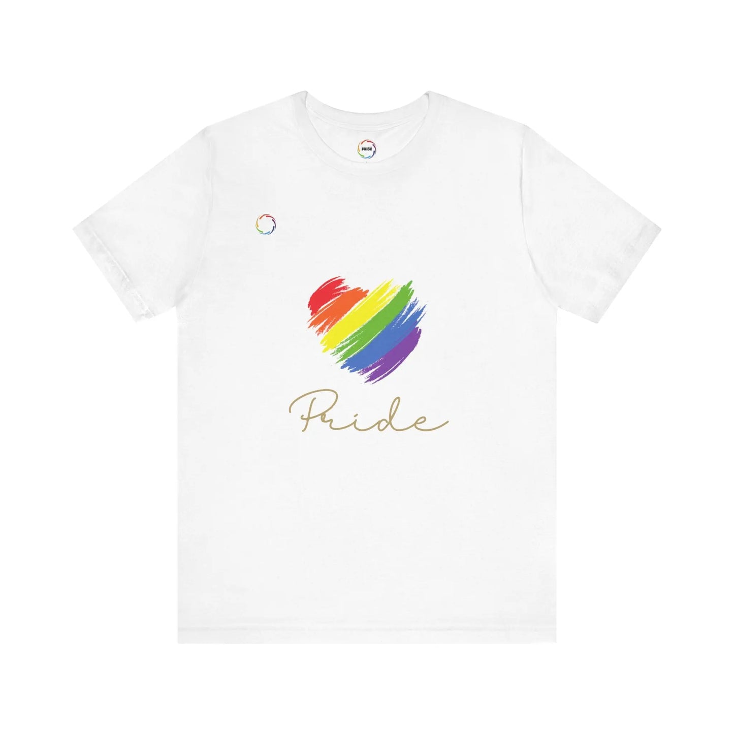 PRIDE Striped Heart Tee Printify