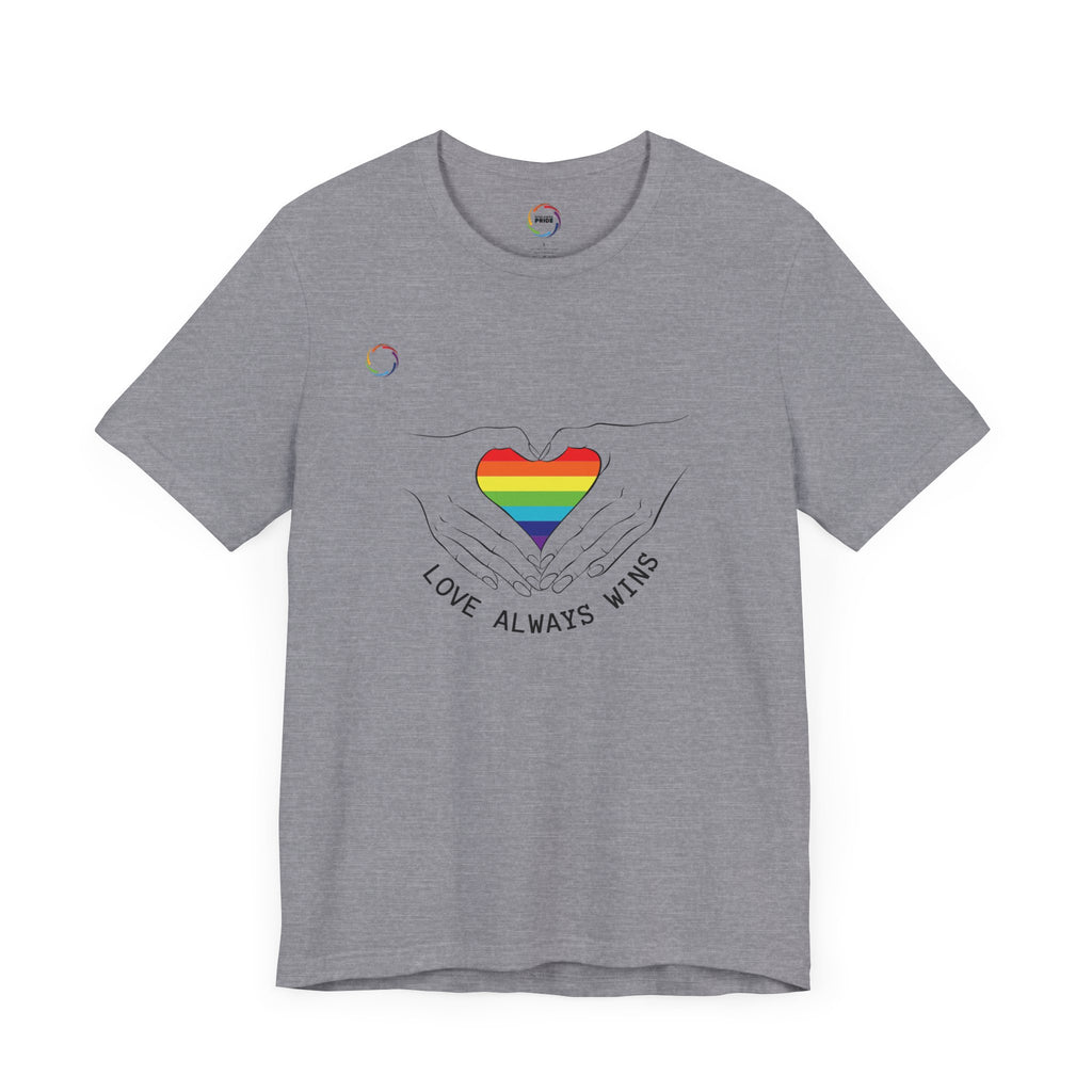PRIDE Heart Bella+Canvas Unisex Tee - "Love Always Wins"