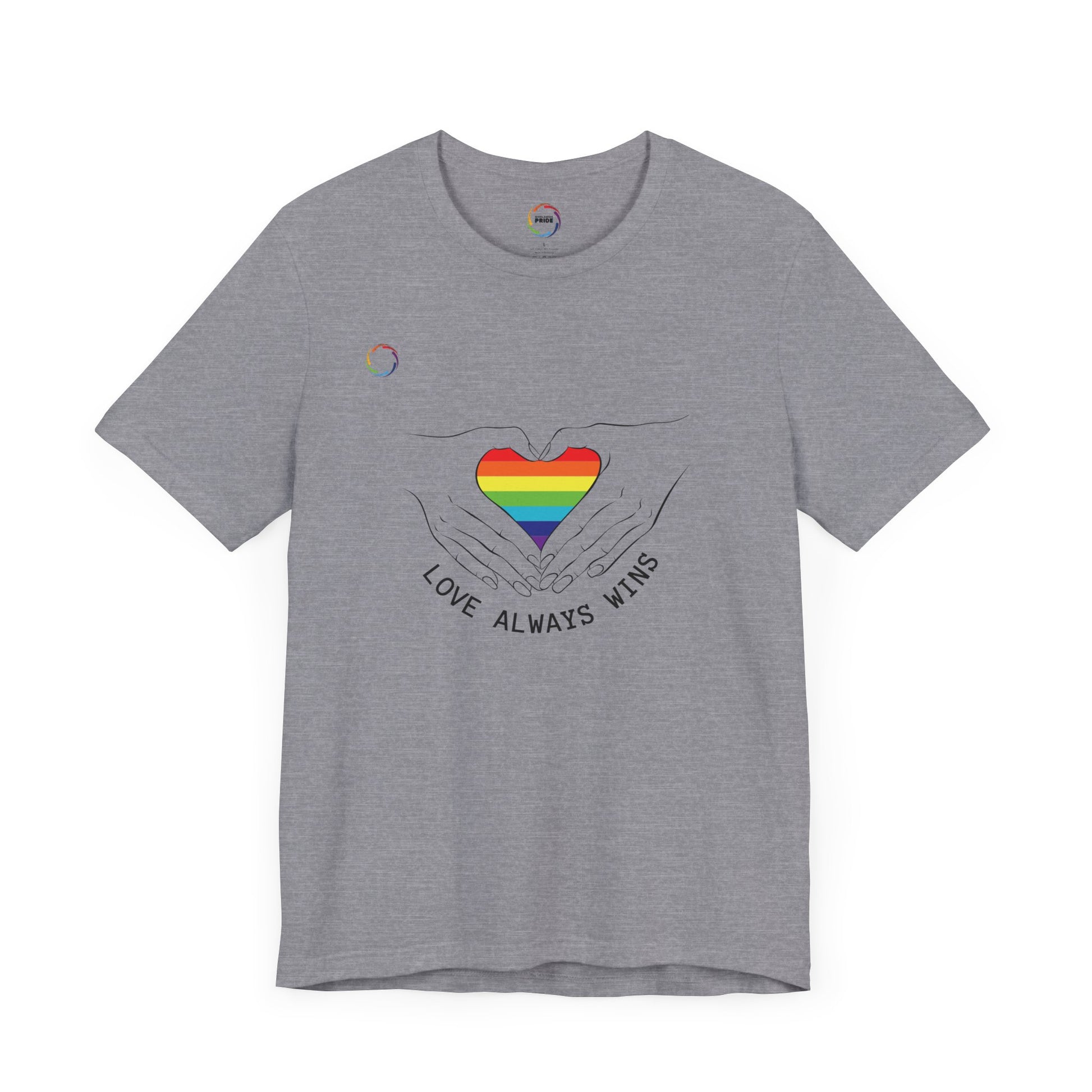 PRIDE Heart Bella+Canvas Unisex Tee - "Love Always Wins"