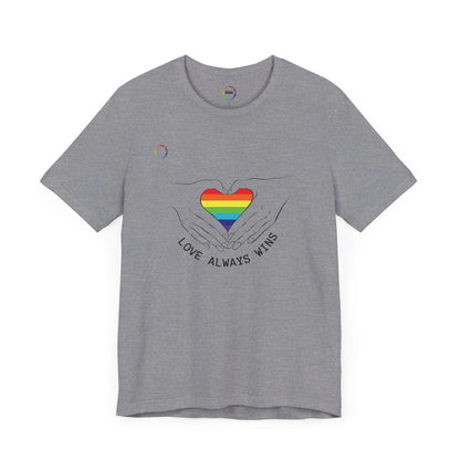 PRIDE Heart Bella+Canvas Unisex Tee - "Love Always Wins" Printify