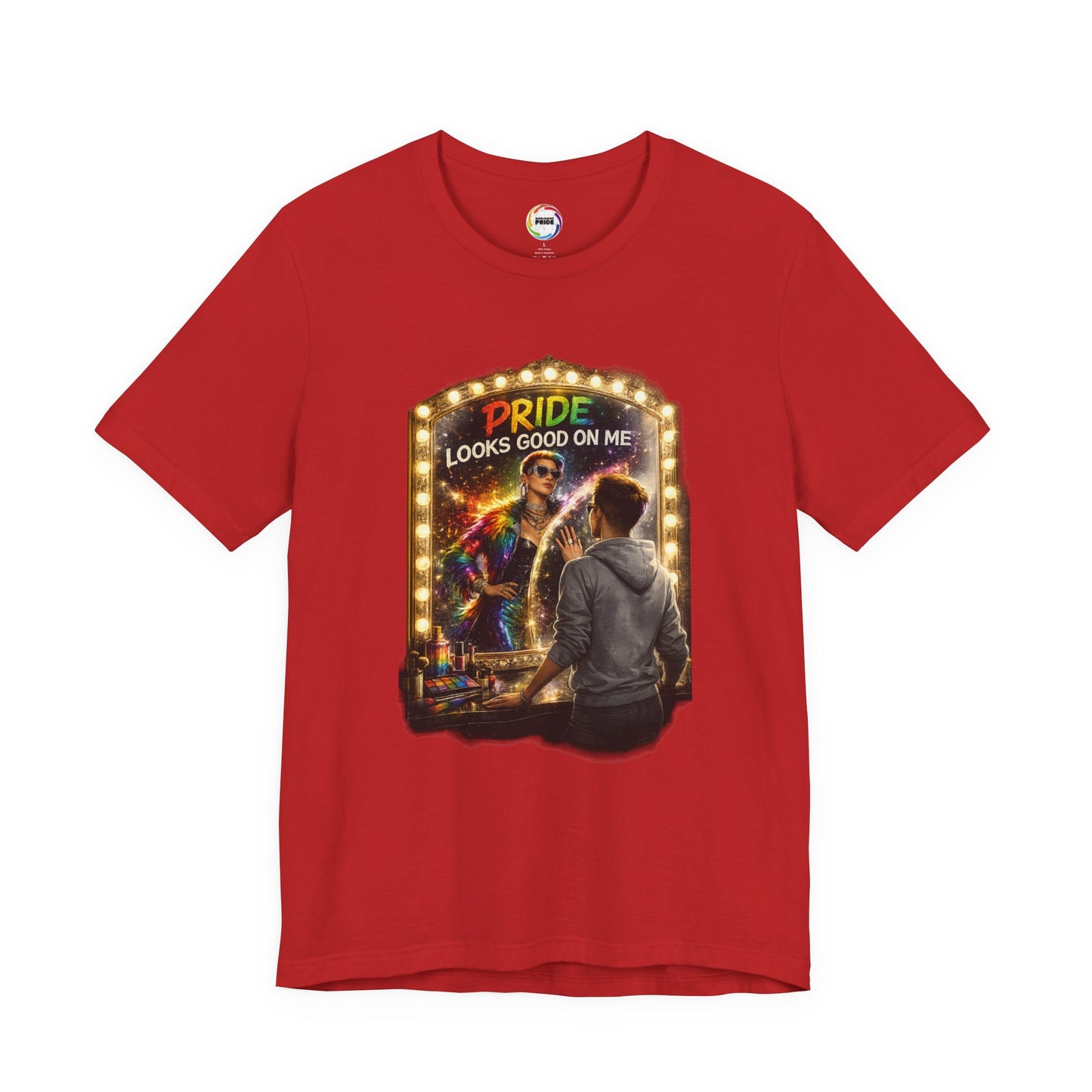 Pride Looks Good On Me T-Shirt — LGBTQ+ Mirror-Glow Graphic Tee