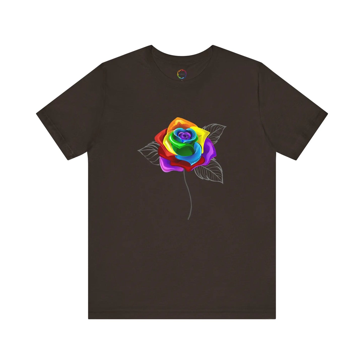 Rainbow Rose Unisex Jersey Tee - Vibrant Floral Design for PRIDE & Everyday Wear Printify