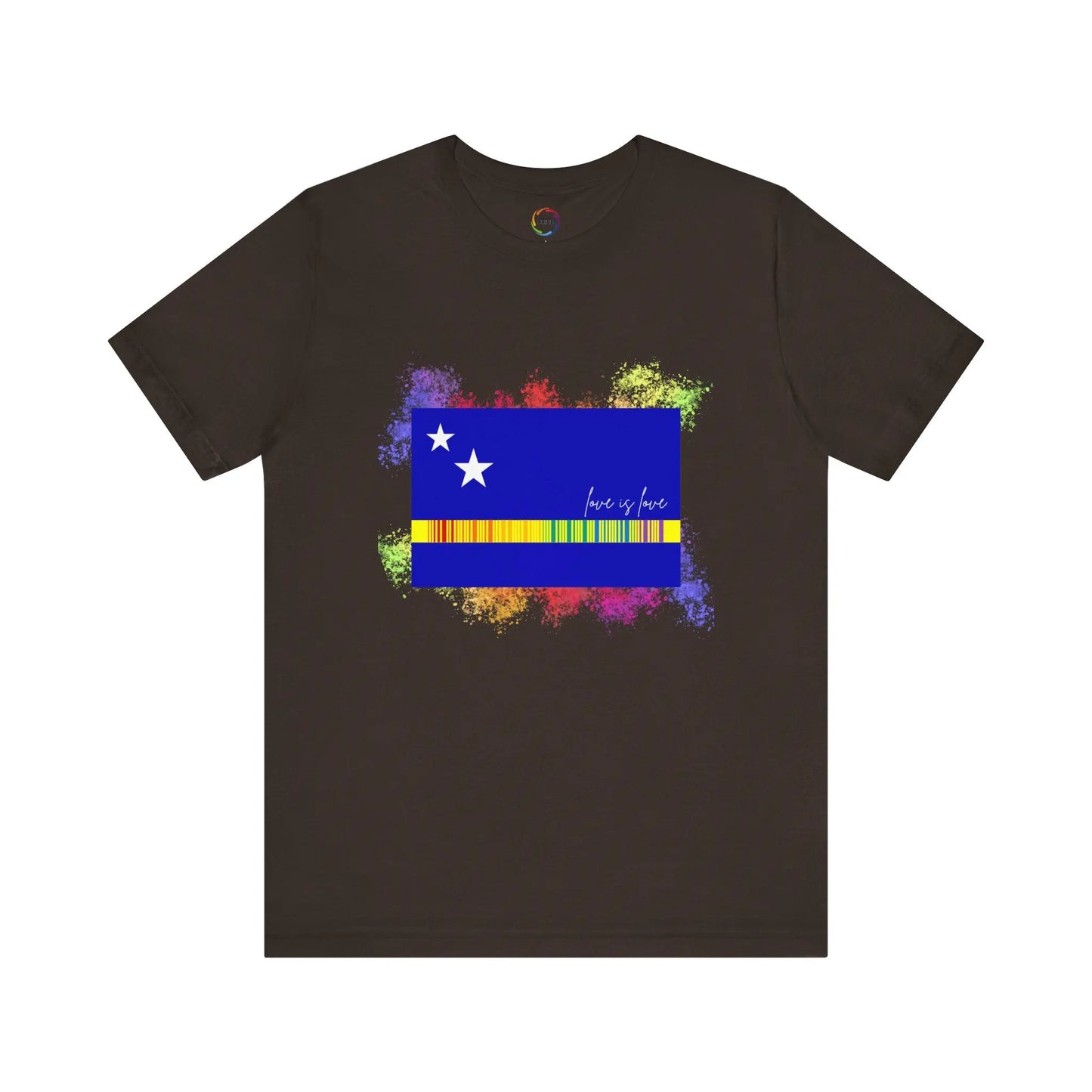 Curaçao Flag PRIDE Tee - Love is Love Unisex Tee Printify