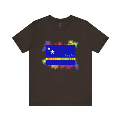 Curaçao Flag PRIDE Tee - Love is Love Unisex Tee Printify