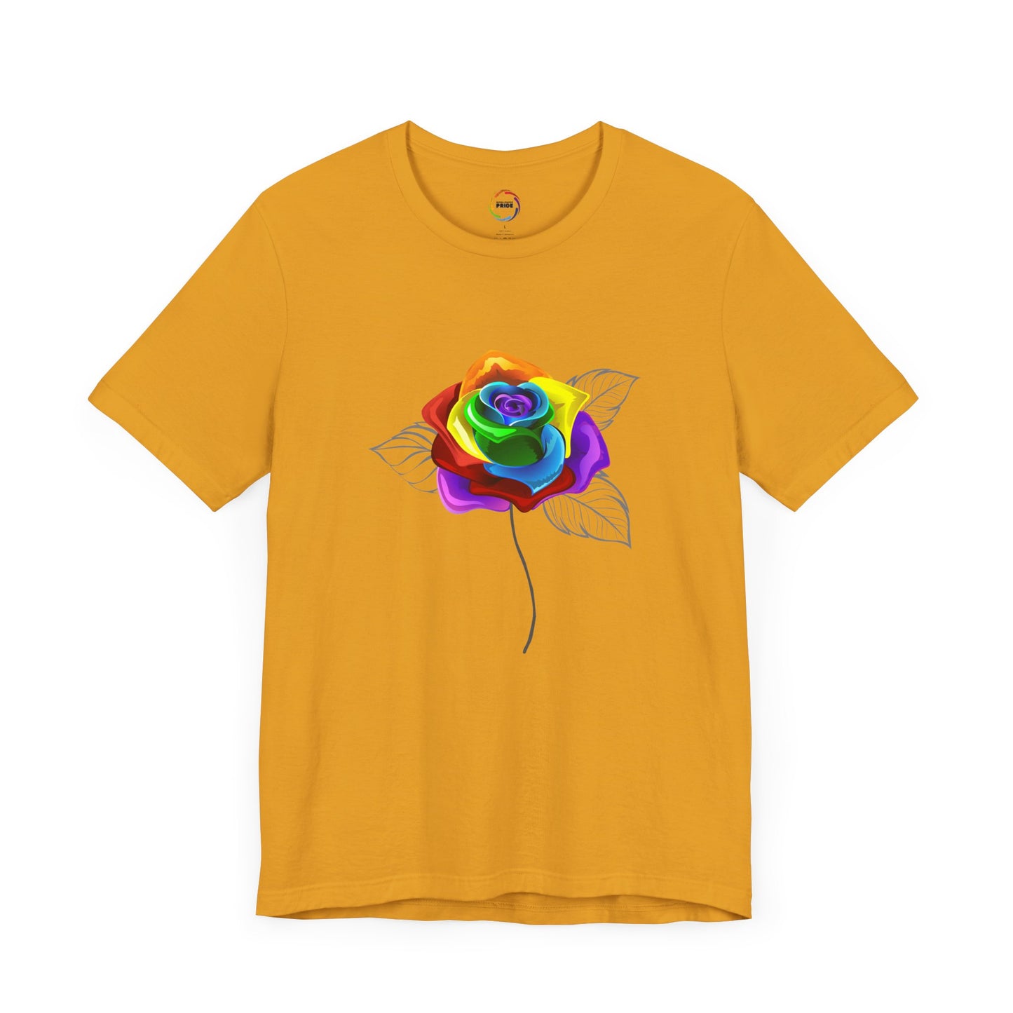 Rainbow Rose Unisex Jersey Tee - Vibrant Floral Design for PRIDE & Everyday Wear