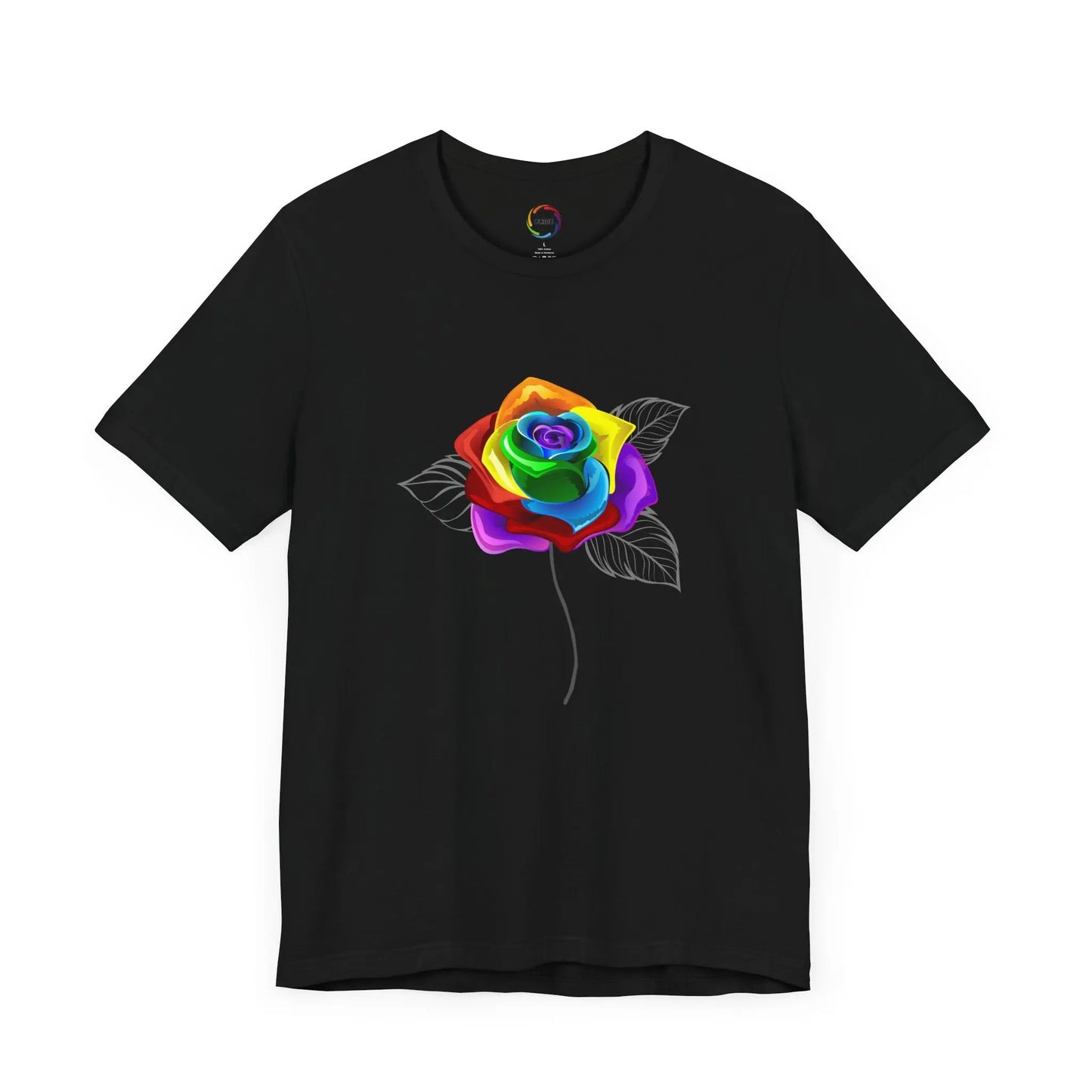 Rainbow Rose Unisex Jersey Tee - Vibrant Floral Design for PRIDE & Everyday Wear Printify