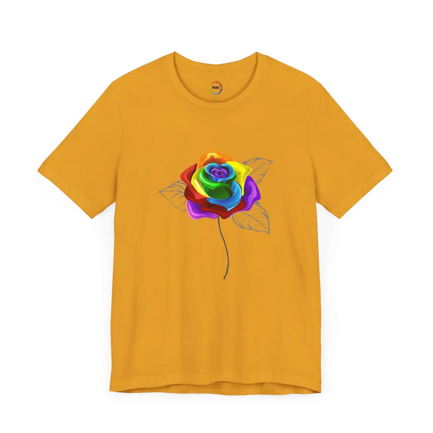 Rainbow Rose Unisex Jersey Tee - Vibrant Floral Design for PRIDE & Everyday Wear Printify