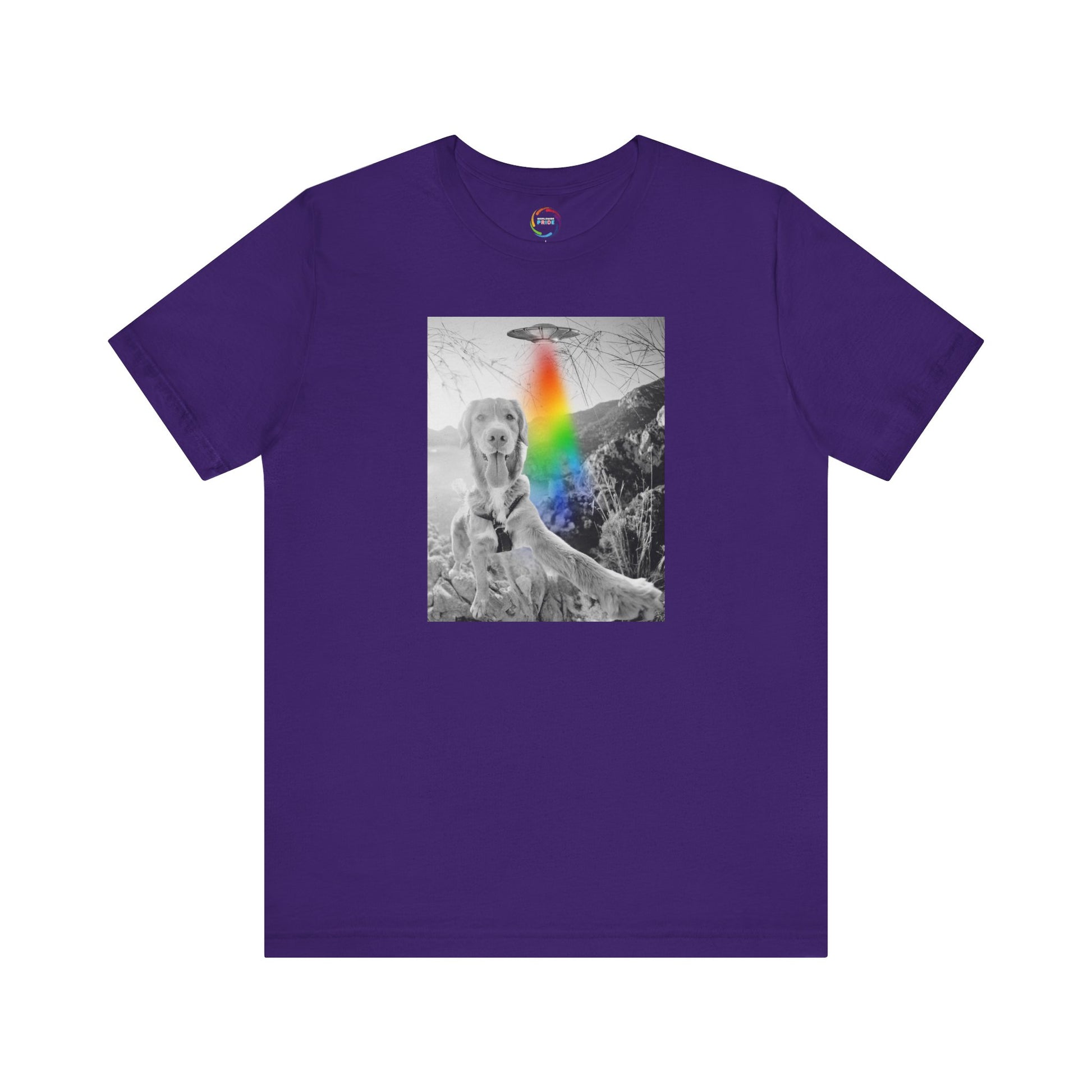 Dog Selfie Tee, Retro Graphic Shirt, Fun Casual Wear, Unique Gift, Unisex Short Sleeve Top