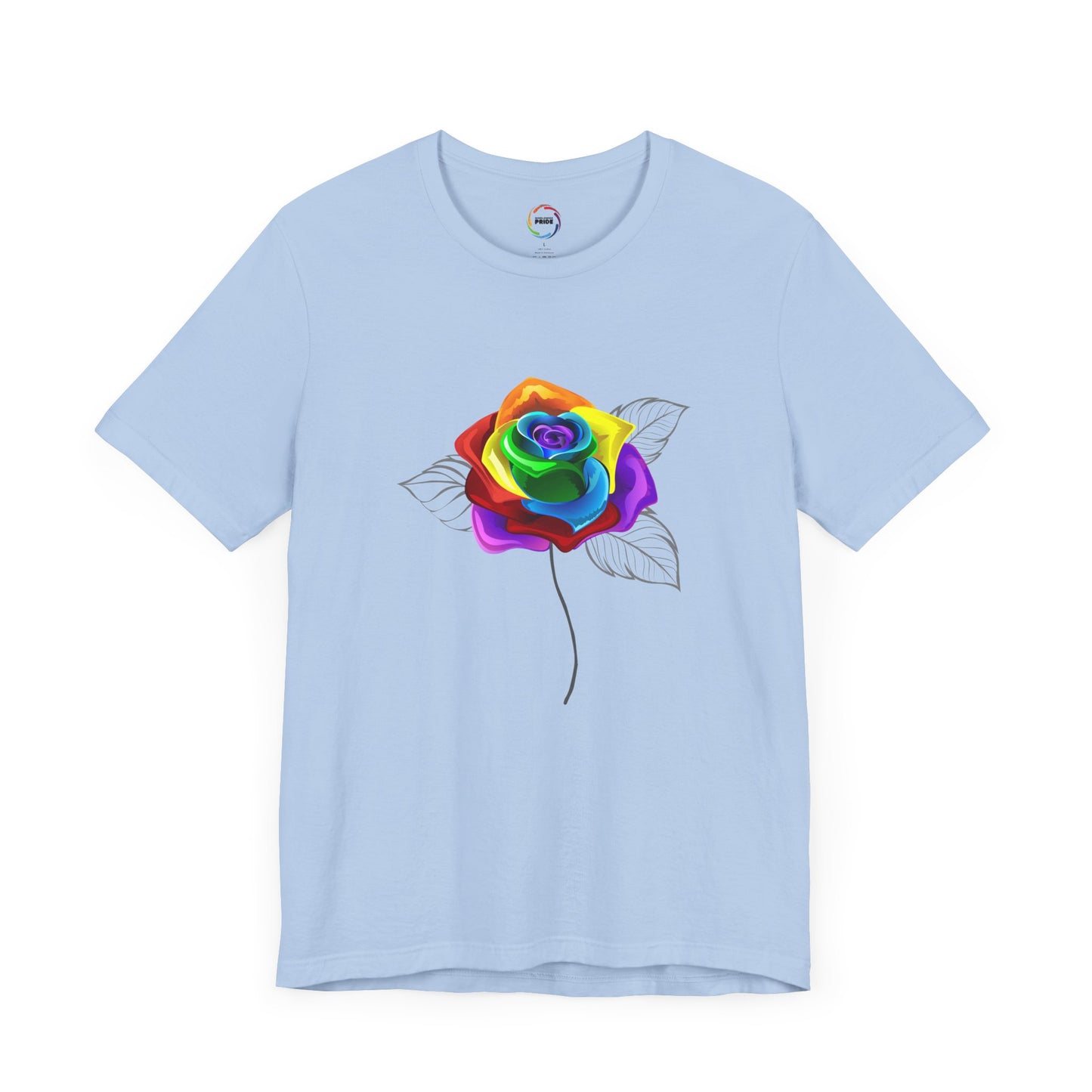 Rainbow Rose Unisex Jersey Tee - Vibrant Floral Design for PRIDE & Everyday Wear