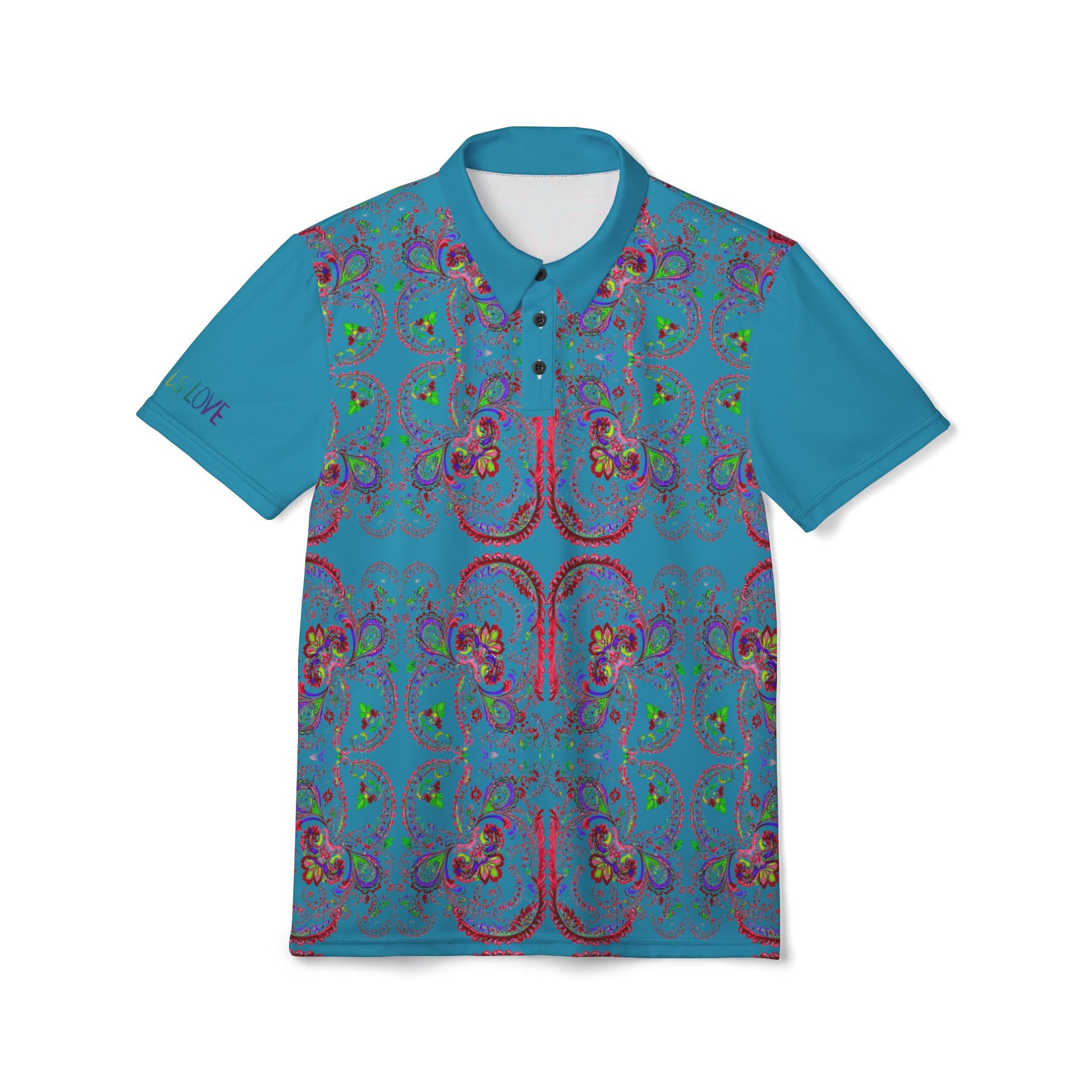 Red Paisley Polo Shirt part of the Subtlety Collection for LGBTQ Pride