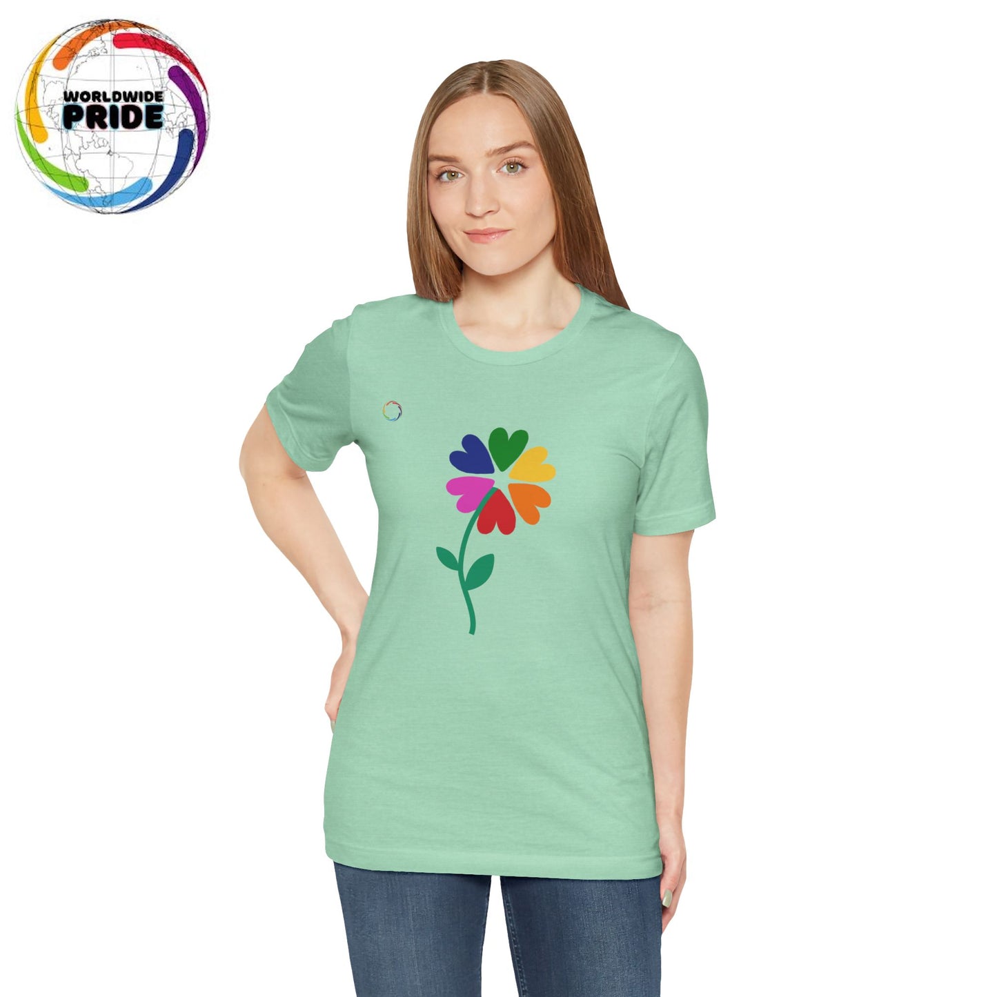 PRIDE Floral Short Sleeve Tee for Celebrating the LGBTQIA+ Community