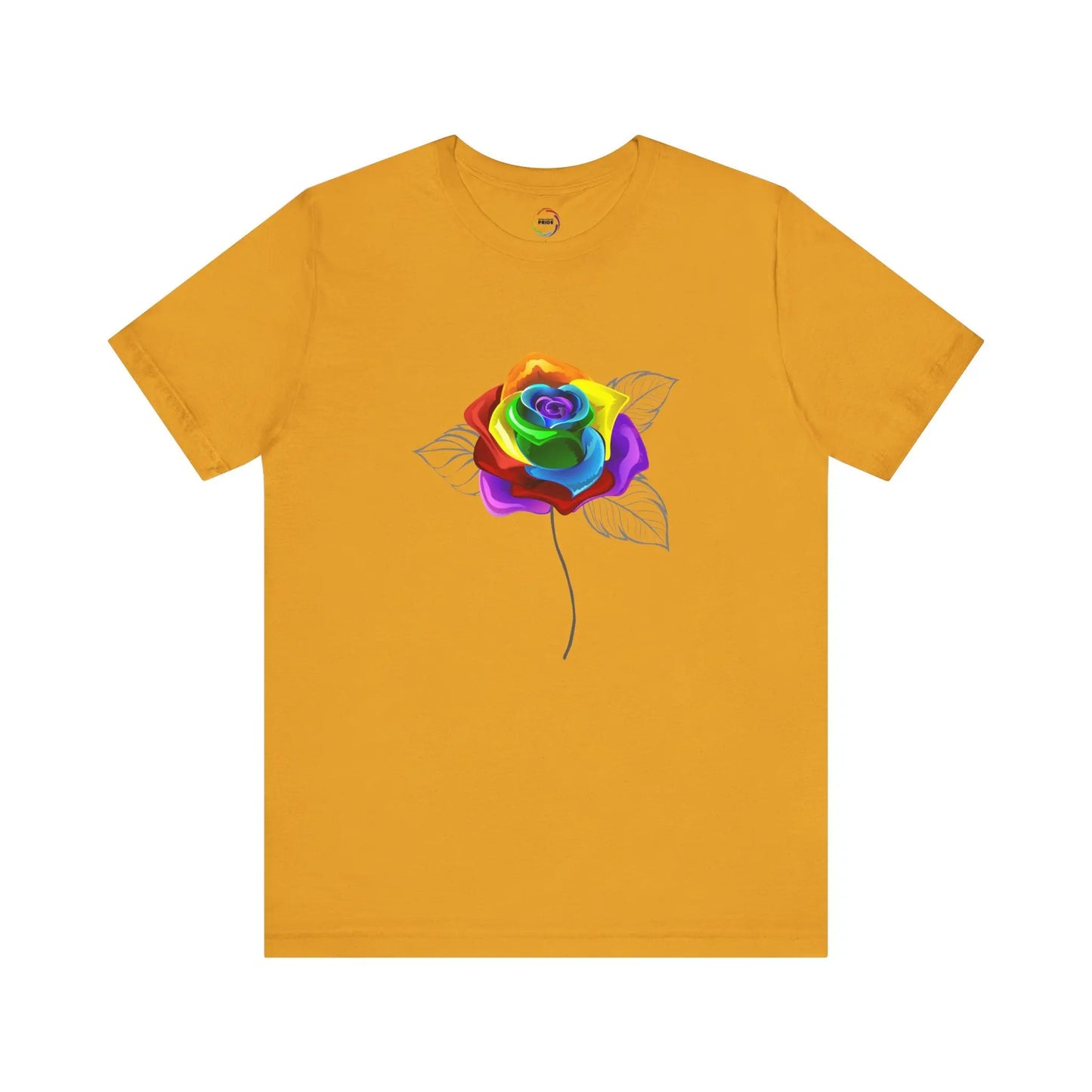 Rainbow Rose Unisex Jersey Tee - Vibrant Floral Design for PRIDE & Everyday Wear Printify
