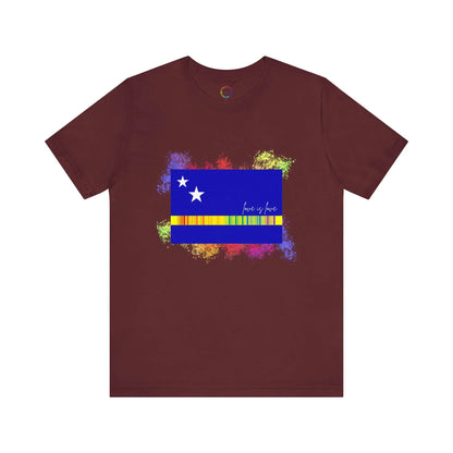 Curaçao Flag PRIDE Tee - Love is Love Unisex Tee Printify