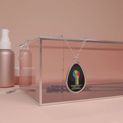 Respect For the Journey Teardrop Necklace For LGBTQ Allies Printify