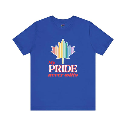 Canadian LGBTQ Maple Leaf Short Sleeve Tee - My Pride Never Wilts Printify