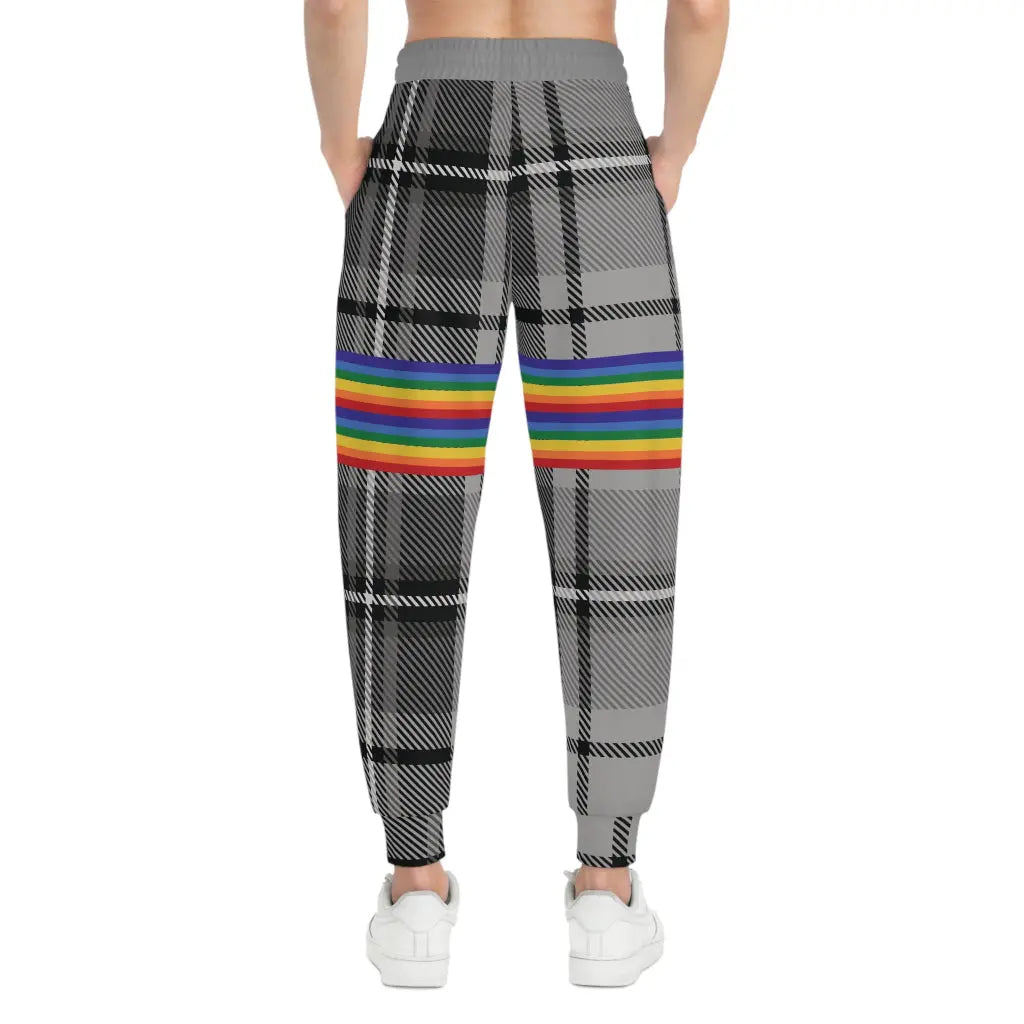 Trendy PRIDE Plaid Athletic Joggers - Unisex Activewear Printify