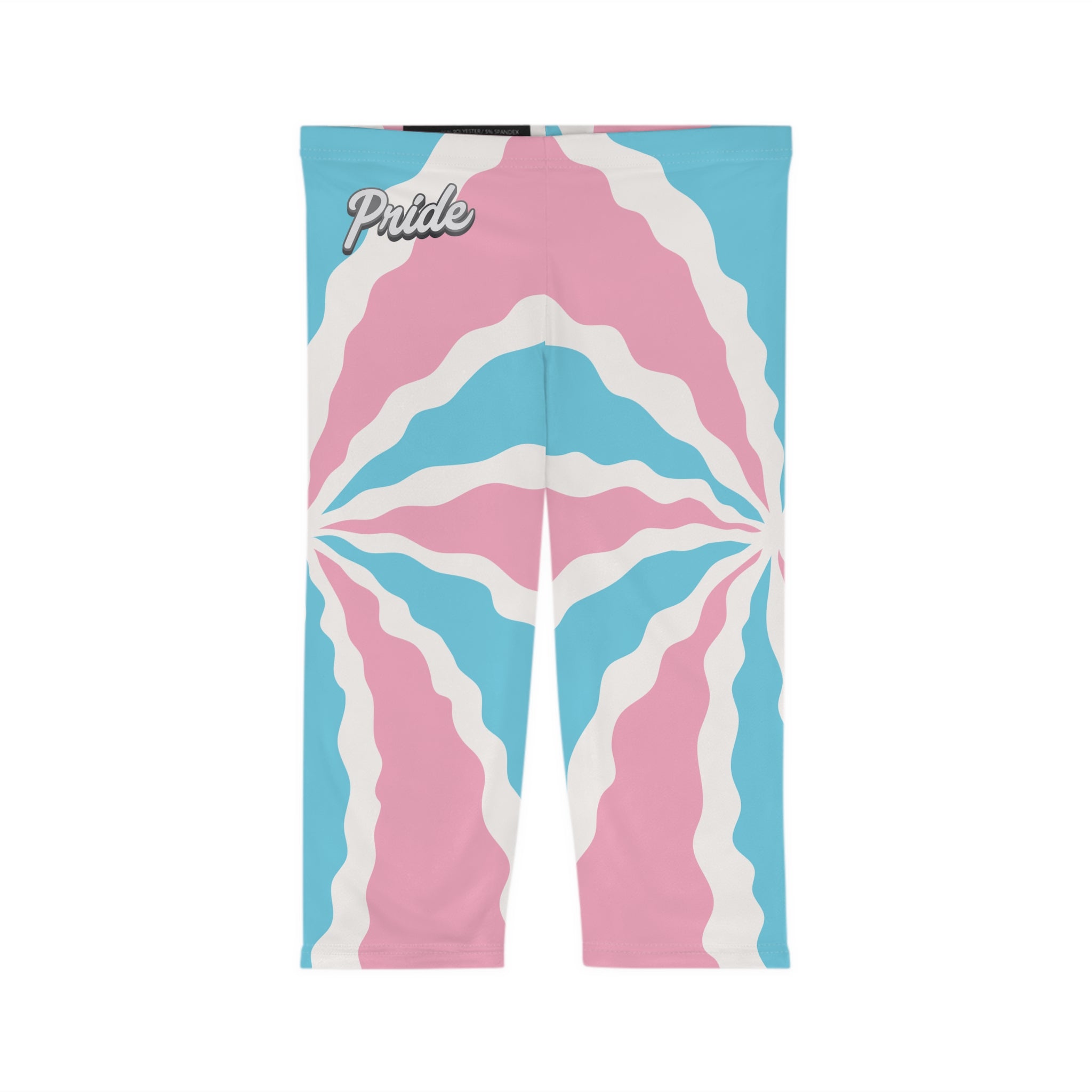TransPRIDE-Themed Women’s Capri Leggings – Colorful Comfort for Workouts or Not