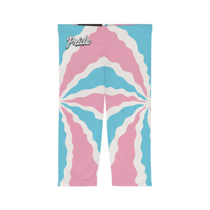 TransPRIDE-Themed Women’s Capri Leggings – Colorful Comfort for Workouts or Not Printify